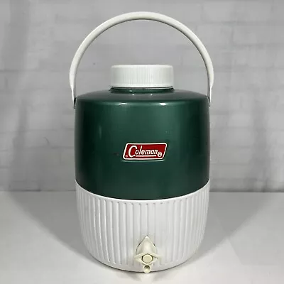 Vintage Coleman 2 Gallon Water Jug Cooler Green - Very Clean Inside • $35.97