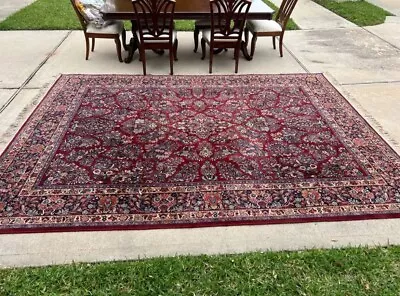 Karastan Rug 8.8 X 12 Red Sarouk #785 Vintage Original 700 Series Wool Pile • $1499