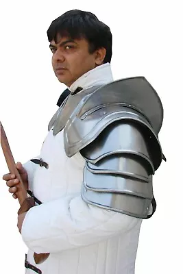 Medieval Shoulder Neck Armor Iron Steel Body Armor Pauldron With Blade Breaker • $119