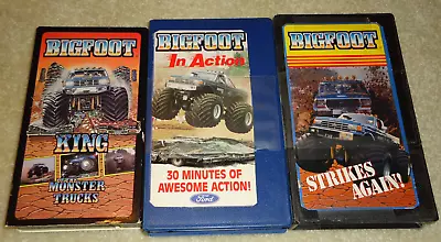 1988-89 Bigfoot In Action; Bigfoot King Of The Monster Trucks; Strikes Again VHS • $37.89