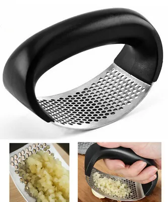 Garlic Press Stainless Steel Curved Garlic Masher Vegetable Chopper USA Seller • $6.99