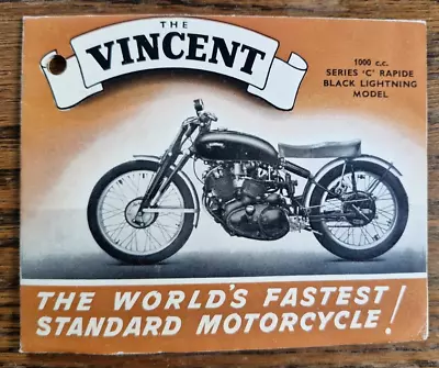 Original 1947 Vincent Range Sales Brochure - Black Shadow Rapide Comet Meteor • $43.50