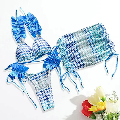 Nylon Sexy Bikini Set Fashionable And Vibrant With Unique Design For Hot Spring • £21.62