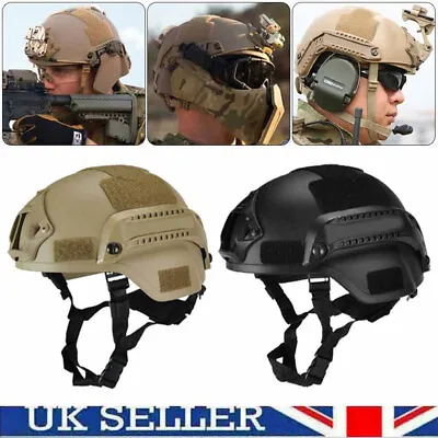 Tactical Military Protective MH Helmet SWAT Airsoft Paintball Fast Helmet Goggle • £15.99