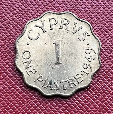 Cyprus 1949 Bronze 1 Piastre. George VI. Low Mintage. UNC RED. KM# 30 • $20