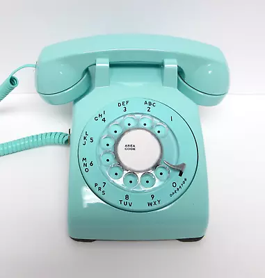 Turquoise 500 Desk Telephone Vintage American Made - Full Restoration • $129.95