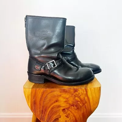 VINTAGE HARLEY DAVIDSON 50’s 50s Style Engineer Motorcycle Leather Boots 9.5 • $175