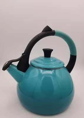 Le Creuset Classic Enamel Oolong Whistling Tea Kettle Caribbean 1.7  • $26.97