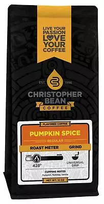 $10.99 • Buy Christopher Bean Coffee PUMPKIN SPICE Flavored Coffee 1-12-Oz Bag