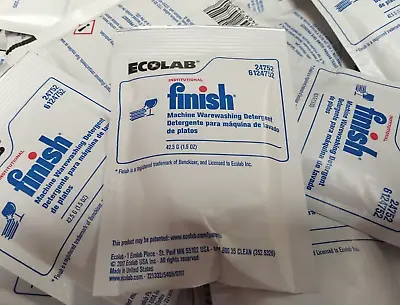 50 Pack - EcoLab Institutional Finish Machine Washing Detergent Ind Packs 1.5 Oz • $49.99