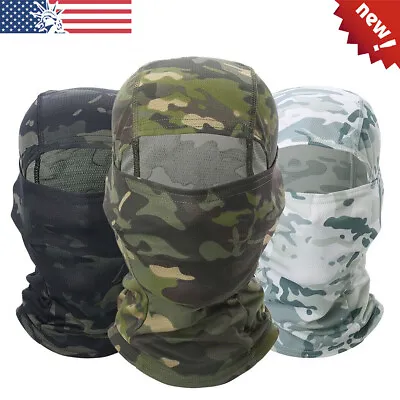 Multicam Camouflage Balaclava Tactical Army Paintball Airsoft Full Face Mask Cap • $3.99