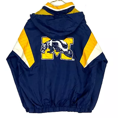 Michigan Wolverines Starter Jacket 2XL Half Zip Windbreaker Ncaa • $39.99