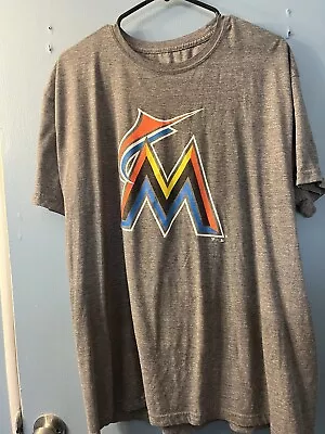 Men's Fanatics Branded Gray Miami Marlins 2 XL T-Shirt • $10