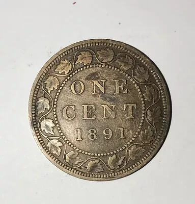 1891 CANADA One Cent - Victoria COIN CANADIAN • $9.99
