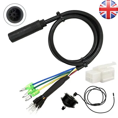 Electric Bike 9 Pin Hub Motor Extension Cable For Ebike Female To Male 60cm Wire • £9.16