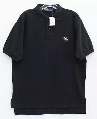 NWT Vintage Polo Ralph Lauren Scotty Dog Black Polo Shirt Sz L • $29.99