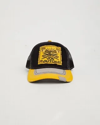 NEW Von Dutch Black Yellow Mesh Trucker Cap Hat ~ Fast Shipping Authentic • $79.99