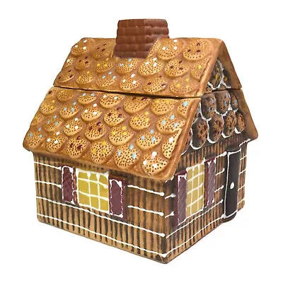 VTG Cookie Jar Canister Gingerbread House Ceramic Japan • $44