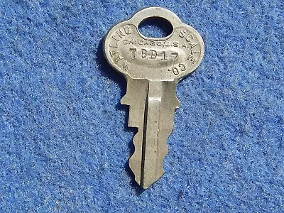 Vintage Coin Op Key: Chicago Lock Key TBD 17- Watling Scale Back Door • $15