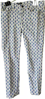 J Crew Toothpick Style Jean Pant Women's Sz 28 Blue Floral Accent  Preowned • $8.50