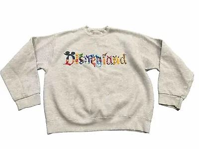 Vintage Mickey Inc Mens Gray Disneyland Crewneck Sweatshirt Size S SMALL USA • $29.99