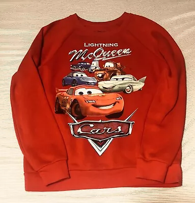 Disney Pixar CARS Lightning McQueen Red Sweatshirt Size Med Unisex Kids NEW • £15.87