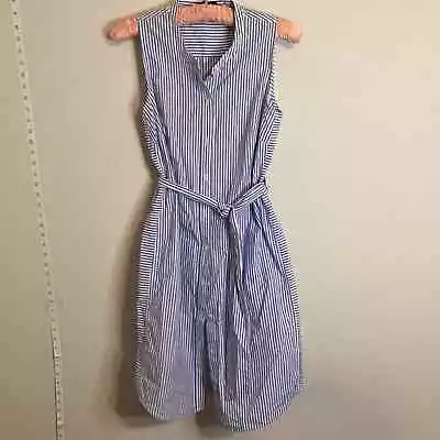 J Crew Collection Sleeveless Shirtdress Blue Striped • $55