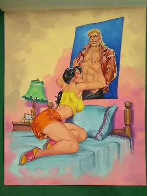 Breasts Beautiful Babe Hunk Fuego De Juventud #31 Orig Mexican Comic Cover Art • $199.99