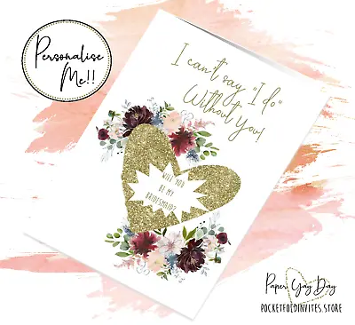 Personalised Be My Bridesmaid Proposal Card Scratch & Reveal Hidden Message  • £3