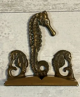 Vtg Mcm Bookend Sea Horse Brass Virginia Metalcraft Designer Collectible Retro • $40