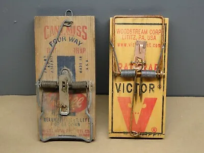Antique Victor & McGill Wood Rat Traps Lot Of 2 • $24.99
