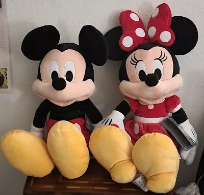 Mickey And Minnie Mouse Plush PAIR – Medium 17 3/4'' • $50