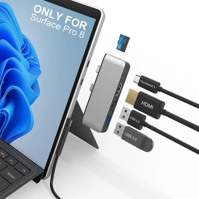 $102.95 • Buy Surface Pro 8 Hub Docking Station With 4K HDMI, USB-C Thunerbolt 4 (Display+Data