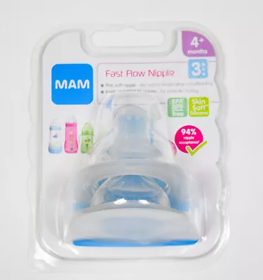 MAM Bottle Nipples Fast Flow Nipple Level 3  For 4+ Months • $9.99