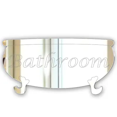 £4.99 • Buy 12cm BATHTUB Bathroom Door Sign Acrylic Modern Mirror Plaque