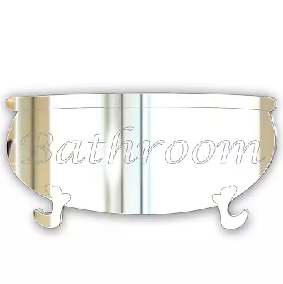 £4.99 • Buy 12cm BATHTUB Bathroom Door Sign Acrylic Modern Mirror Plaque