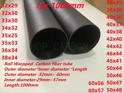 3K Carbon Fiber Tube  OD 32 34 35 36 38 40 42 44 46 48 50 60mm X L1000mm DIY Rod • $179.29