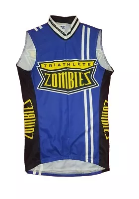 VOLER TRIATHLETE ZOMBIES  SLEEVELESS 3/4 ZIP CYCLING BIB JERSEY Sz XS • $7.50