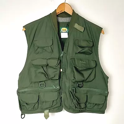 Cabela's Outdoor Gear Men's Green Sleeveless Pockets Hunting Fishing Vest Size L • $19.95