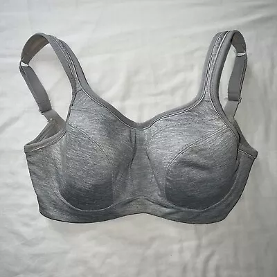Panache Sports Bra 28FF Grey Marl Underwire Moulded Support Performance Exercise • £30