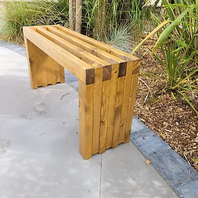 2 Seater Garden Bench - 120cm Long - Modern Chunky Style • £82.99