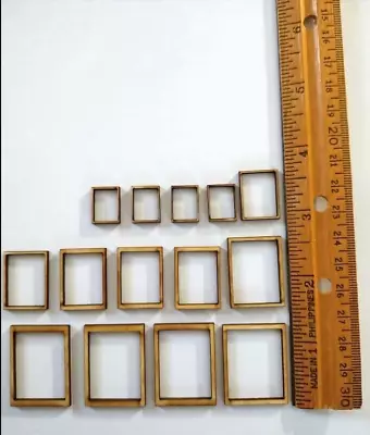 Set Of 14 Wood Mini Dollhouse Size Picture Frames 4/4/24 • $10.95