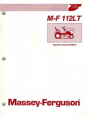 Massey Ferguson  112lt Lawn Tractor  Operator's Manual  New  8-56910 • $32.95