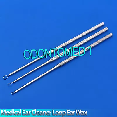 3 Pcs Ear Pick Wax Curette Remover Cleaner Small+Medium+Large Ear Loops Ent Tool • $7.60