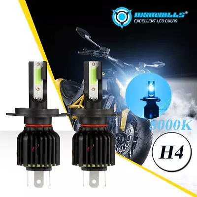 Pair 8000K H4 9003 LED Headlight Bulbs Kit Hi/Low Dual Beam For Car & Motorcycle • $19.99