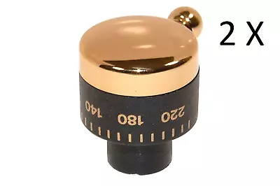 RANGEMASTER 90 110 55 Cooker Oven TEMPERATURE CONTROL KNOB DIAL GOLD BLACK X 2 • £19.50