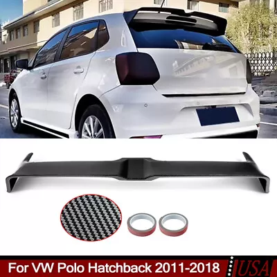 For VW Polo MK5 Hatchback 2011-18 Rear Roof Trunk Spoiler Wing Carbon Fiber Look • $69.99