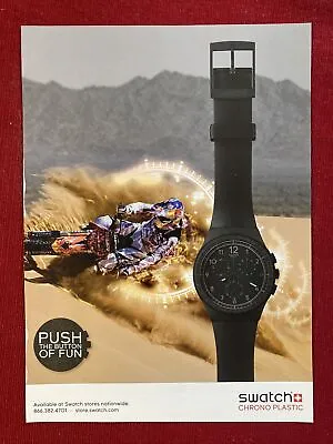 Swatch Chrono Plastic Watch Motor Cross 2012 Print Ad - Great To Frame! • $6.95