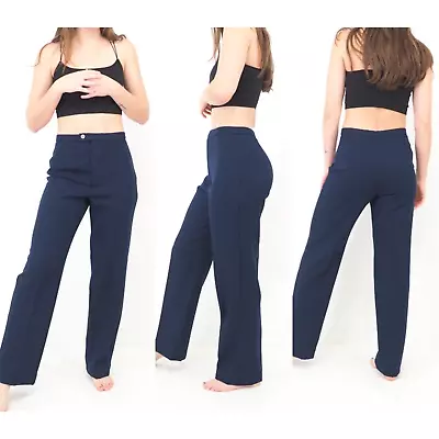 Briggs Vintage Blue Trousers High Waisted Straight Leg Women's Size 4 Waist 27 • $35