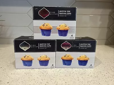 MUFFIN TOP BAKING CUPS Dashing Silicone 4 Baking Cups Per Package Lot Of 3 • $20.83